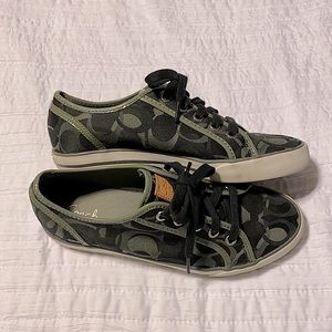 Coach tennis shoes size 7.5 black and grey